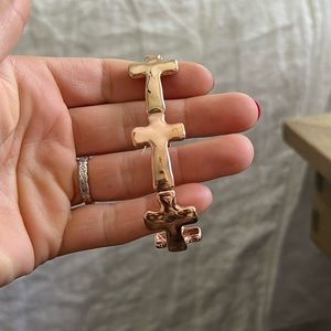 Rose gold cross bracelet